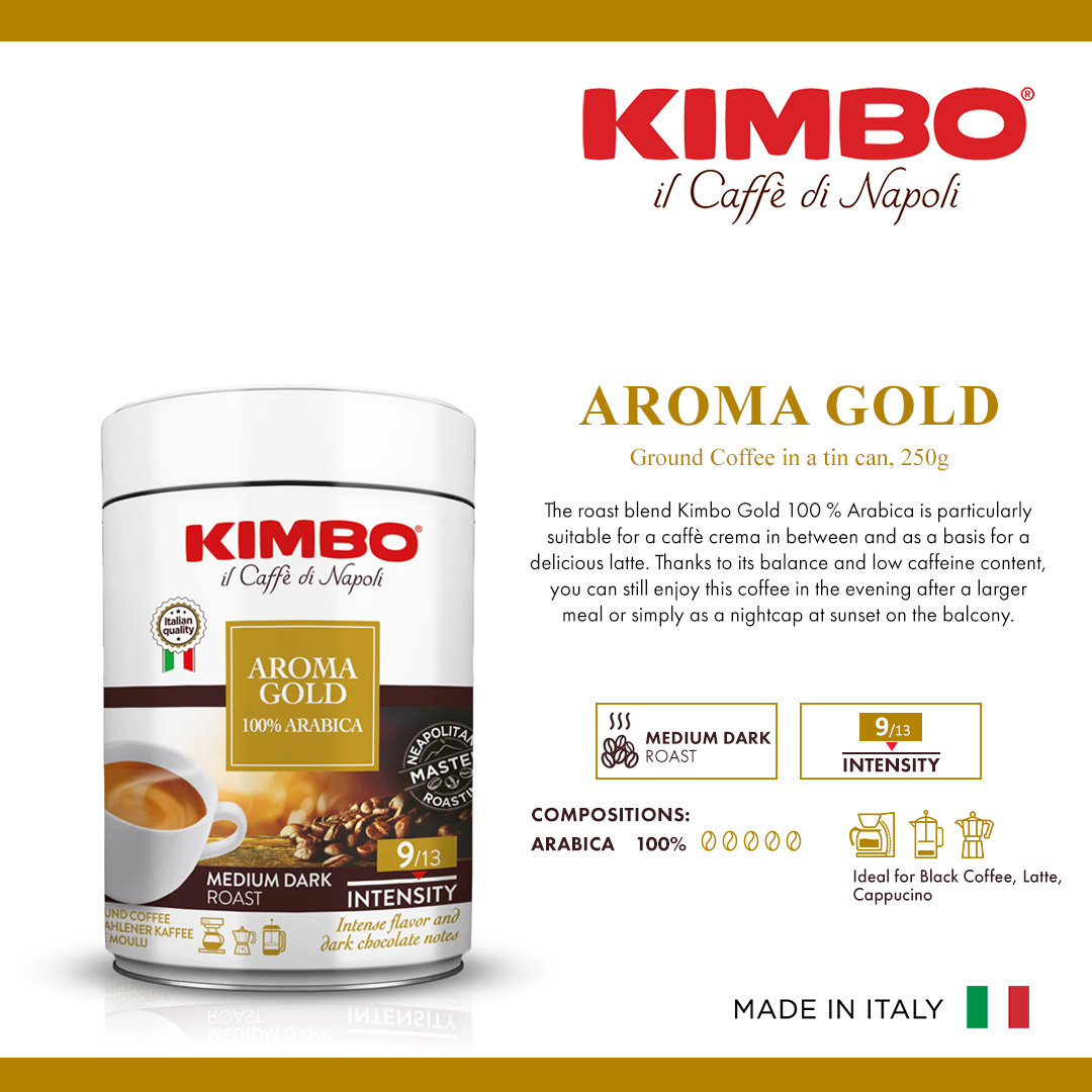 Kimbo Espresso Aroma Gold 250g Tin 2